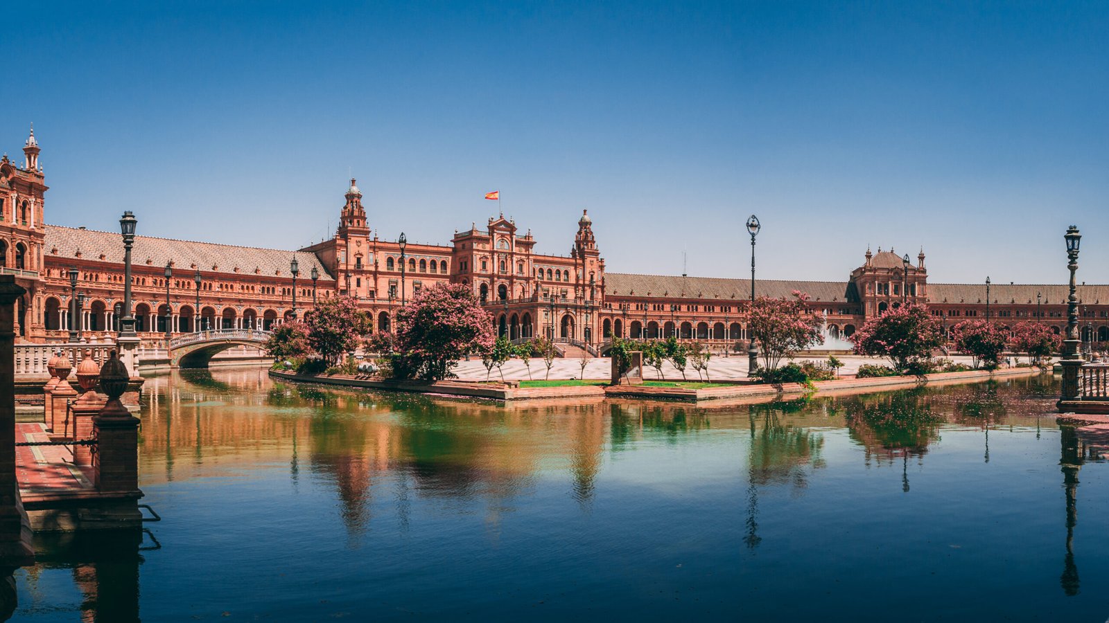 Una hermosa vista de la Plaza de España de Sevilla en España